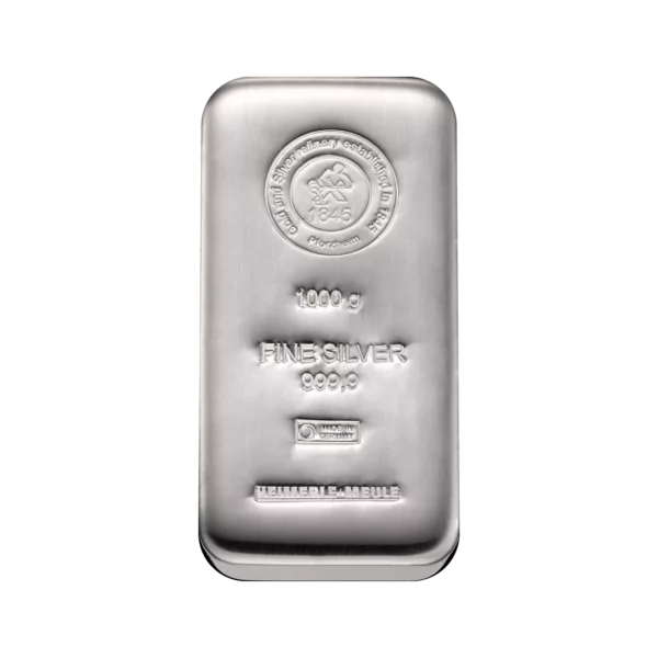 SILVER - HEIMERLE 1KG BAR